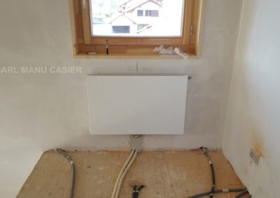 Installation radiateur Maison neuve Manu Casier Thonon